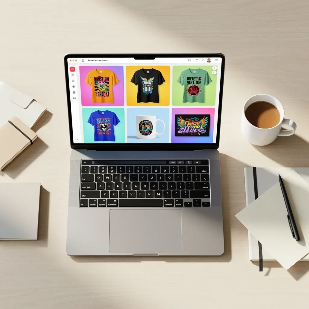 Best AI tools for Etsy print on demand creating designs on laptop