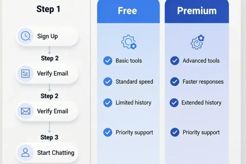 ChatGPT free versus premium features comparison infographic