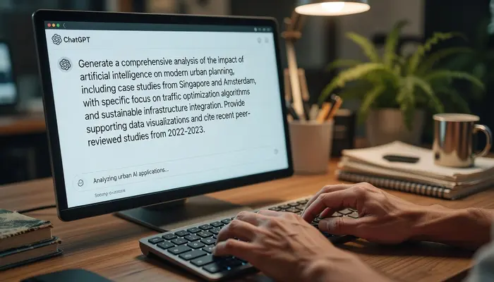 ChatGPT prompt template for writing Upwork proposals displayed on computer screen