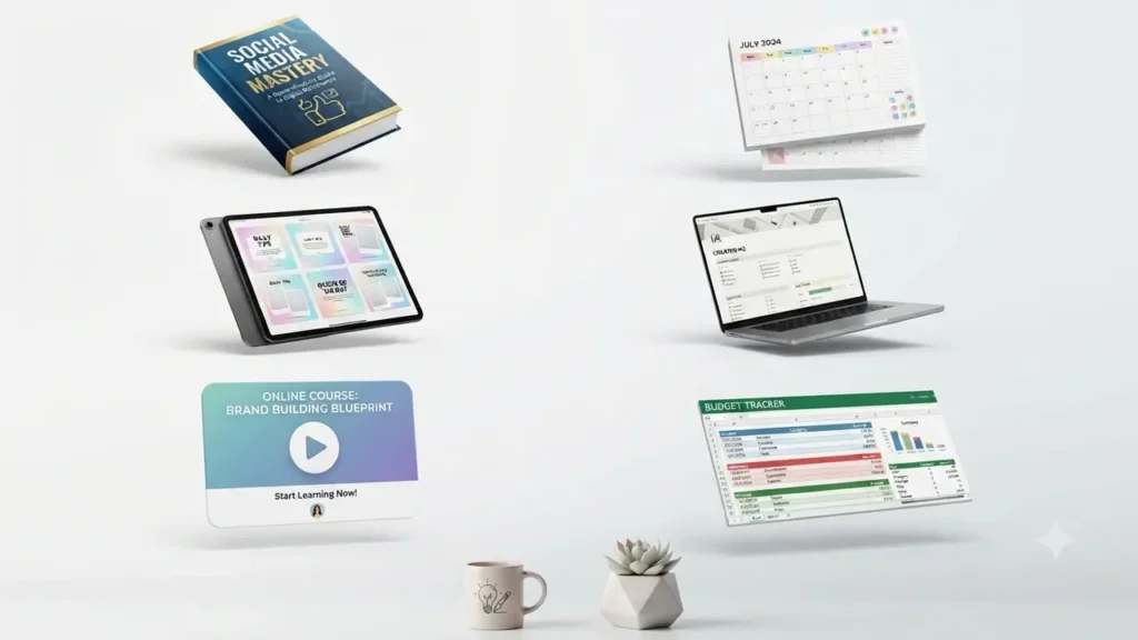 Best digital product ideas to sell using AI tools - ebooks, planners, templates, and online courses"
