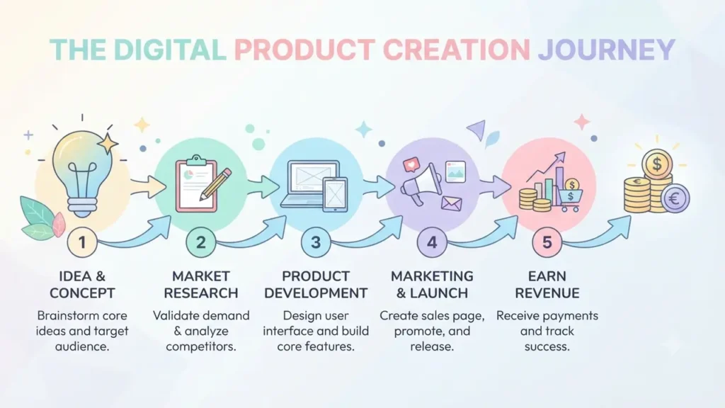 Step-by-step guide on how to sell digital products using AI tools"