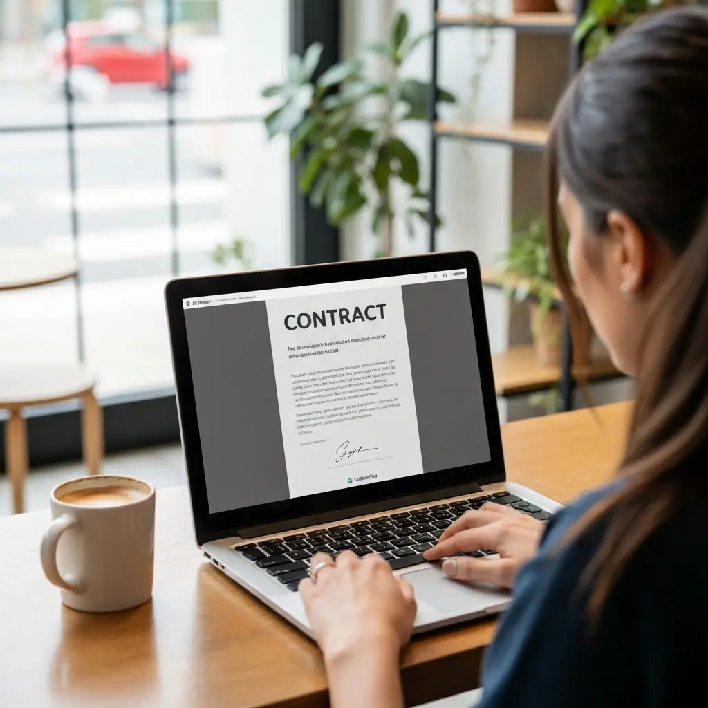 Digital signature tools for freelance contracts - freelancer using HelloSign to send contract to client