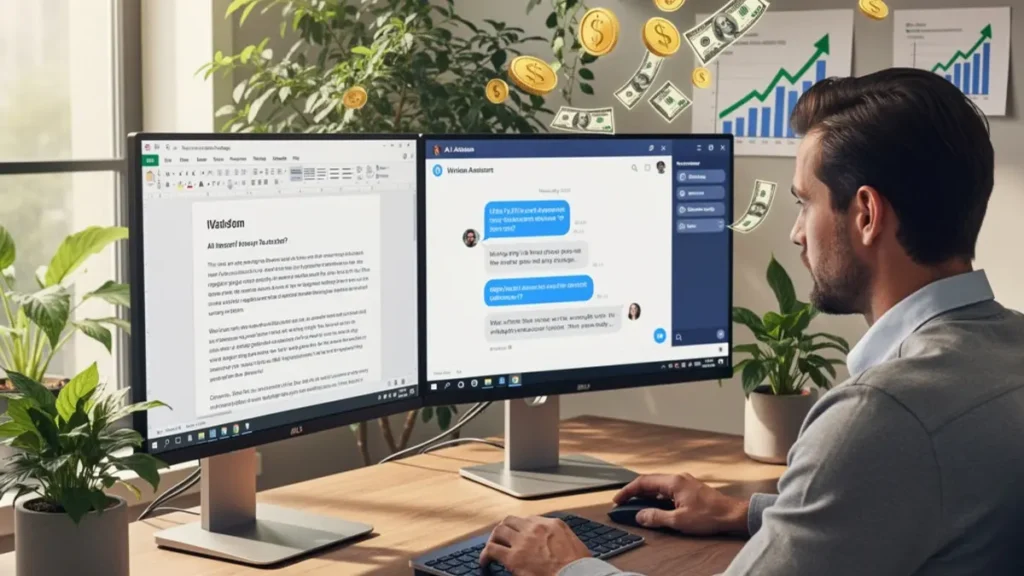 Freelance content writer using ChatGPT to create professional articles