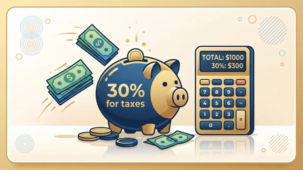 How to Pay Freelance Taxes in the USA- 30 percent rule illustrated