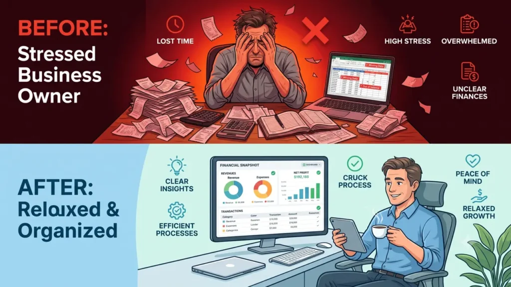 Small business owner success story using AI accounting software