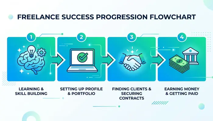Step-by-step visual guide showing how to make 1000 dollars fast using AI tools in four weeks