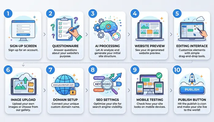 Step-by-step guide to building your first AI website for small business in 2026
