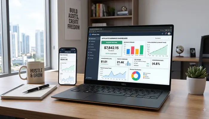 Affiliate marketing passive income streams using AI