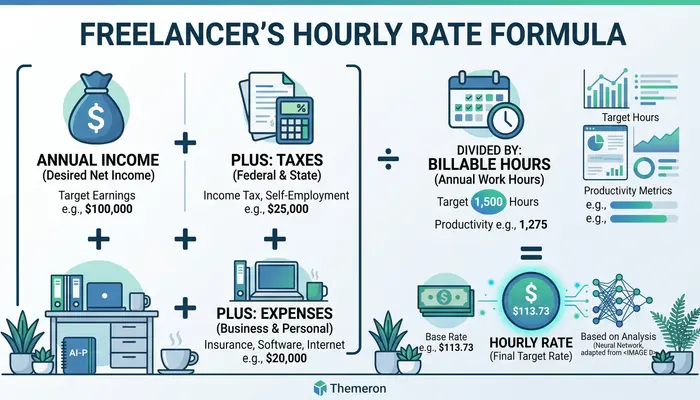 How to calculate freelance hourly rate formula for USA freelancers