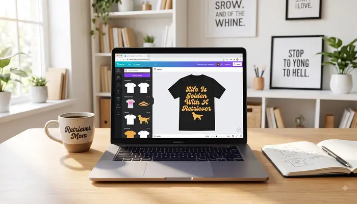 Creating print on demand designs with AI tools like Canva for Etsy shop"