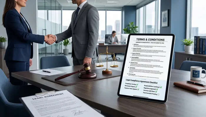 Terms & conditions document showing website usage agreement and legal policies for Themeron users