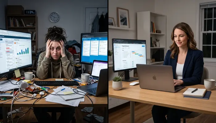 How to become a freelancer - comparison showing successful vs struggling freelancer habits.Why Freelancers Fail