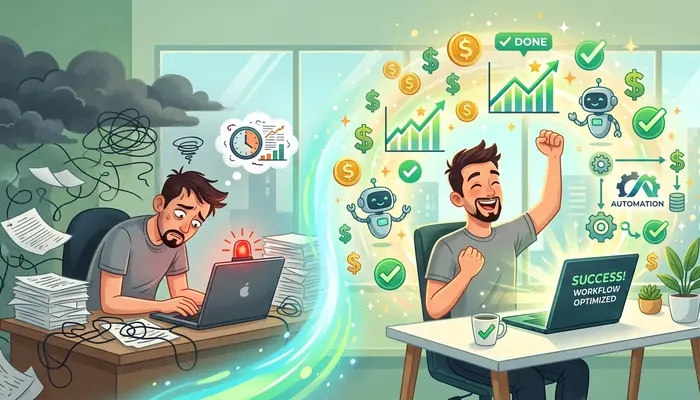 Success with AI automation showing business growth and efficiency through automated AI funnel implementation