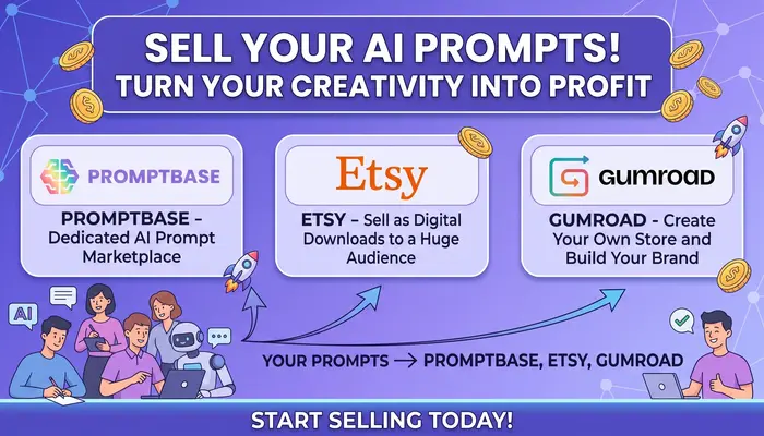 Professional workspace showing laptop with AI prompt sales dashboard earning over $3000 monthly, representing successful online AI prompt selling business